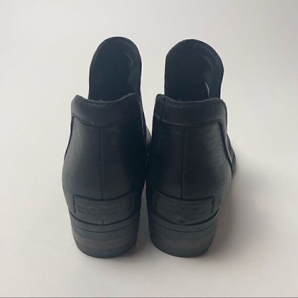 Sorel Women Sorel Lolla Cut Out Ankle Boots Black Leather waterproof 6.5